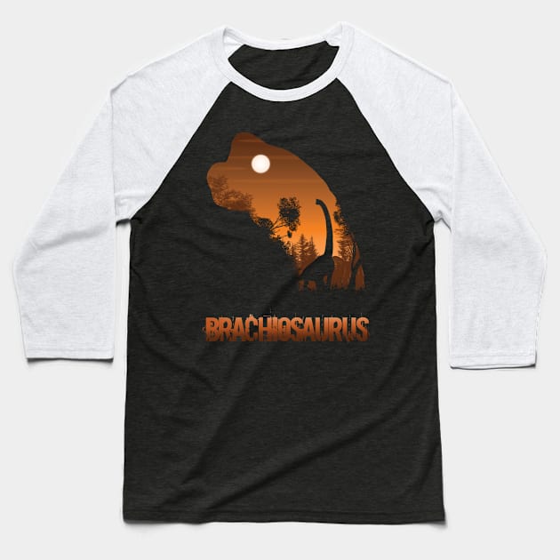 Brachiosaurus V2 Baseball T-Shirt by Meca-artwork